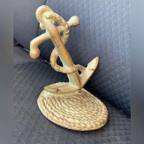 Accents | Brass Anchor Bookends Nautical Beach Rope Vintage Heavy ...